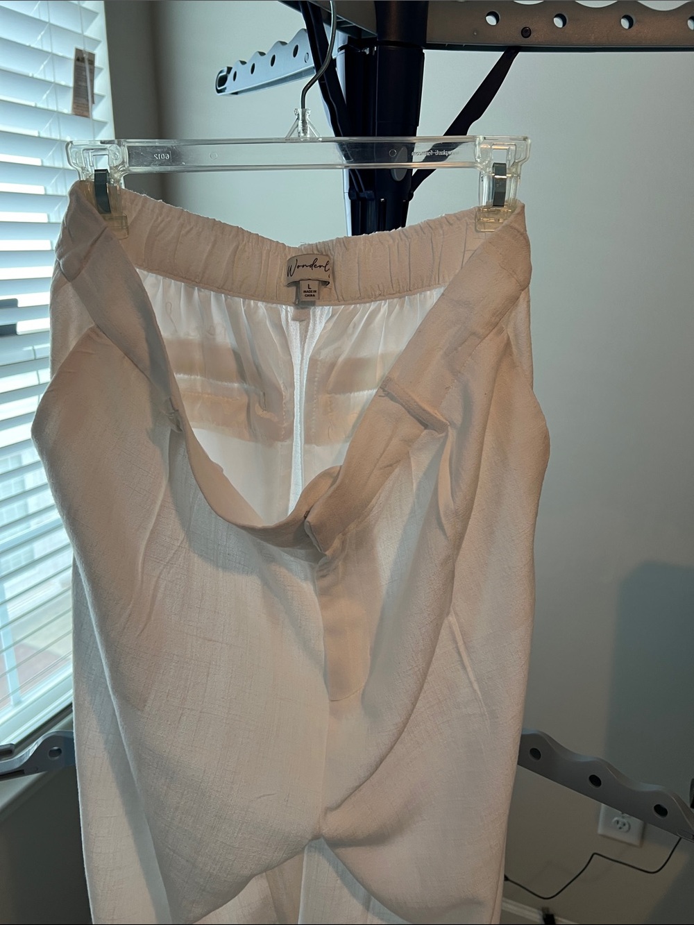 Wonderly white Wide-Leg Linen-Blend Pants